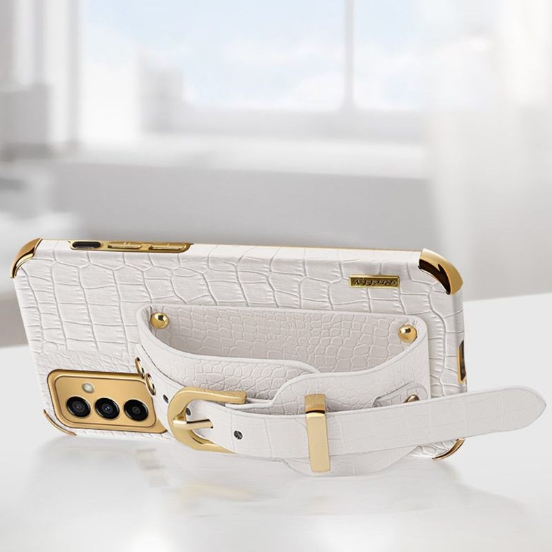 Hoesje voor Samsung Galaxy M23 5G Krokodil-effect Met Riem