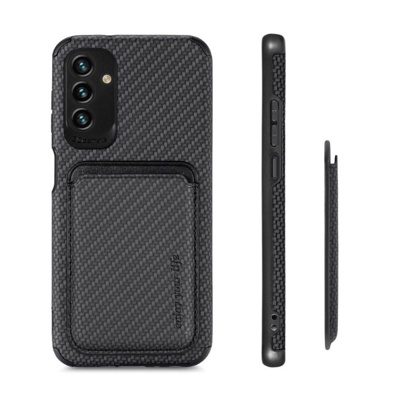 Hoesje voor Samsung Galaxy M23 5G Magnetische Kaarthouder Van Koolstofvezel