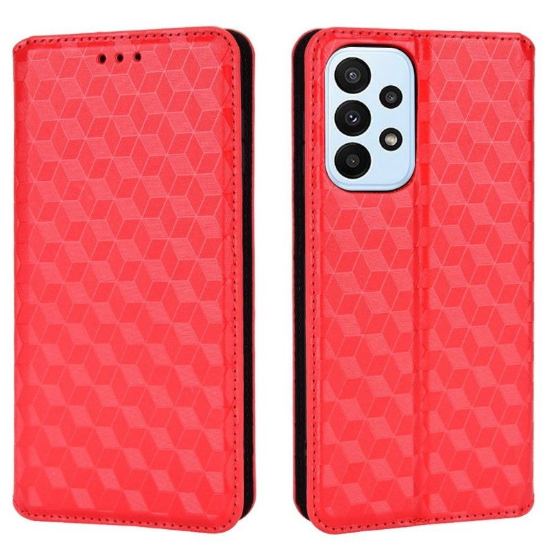 Leren Hoesje voor Samsung Galaxy M23 5G Folio-hoesje Ontwerpgeometrie