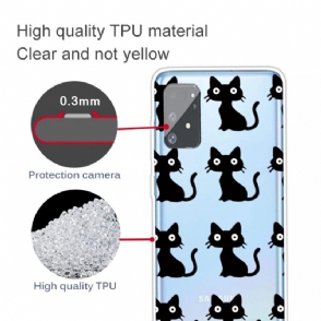 Hoesje voor Samsung Galaxy S10 Lite Transparante Zwarte Katten