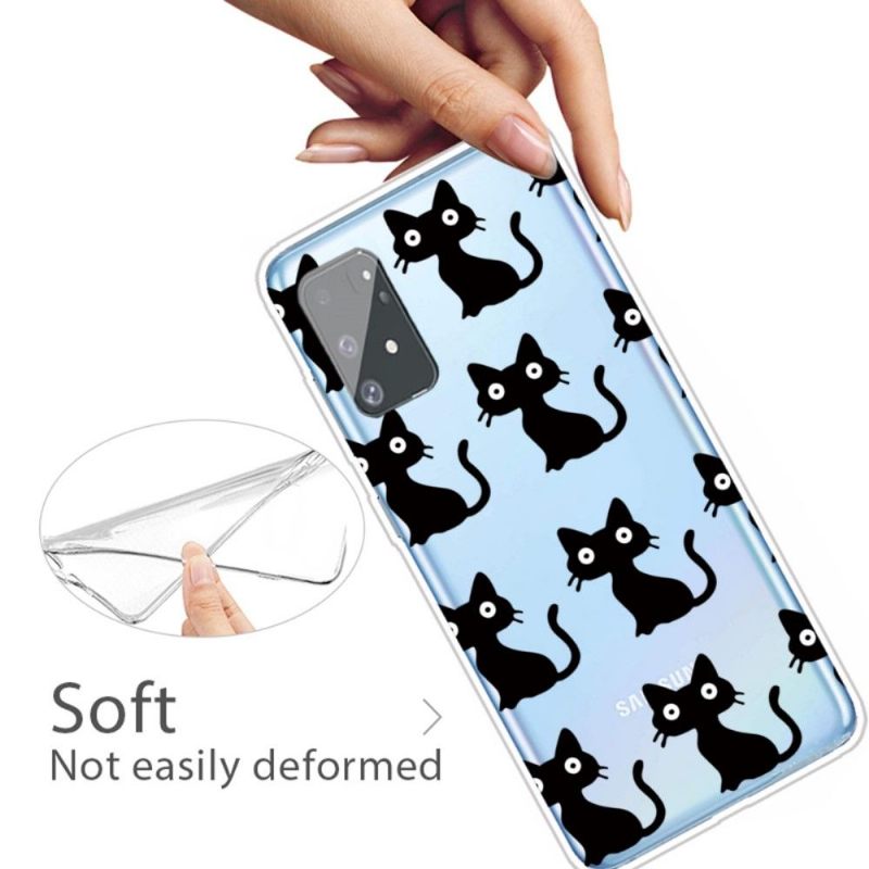 Hoesje voor Samsung Galaxy S10 Lite Transparante Zwarte Katten