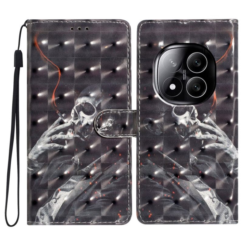 Bescherming Hoesje Xiaomi Redmi Note 14 Pro Plus 5g Rokend Skelet 3d