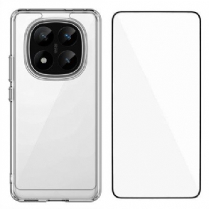 Cover Hoesje Xiaomi Redmi Note 14 Pro Plus 5g Telefoonhoesje Transparant Met Schermbeschermer Van Gehard Glas