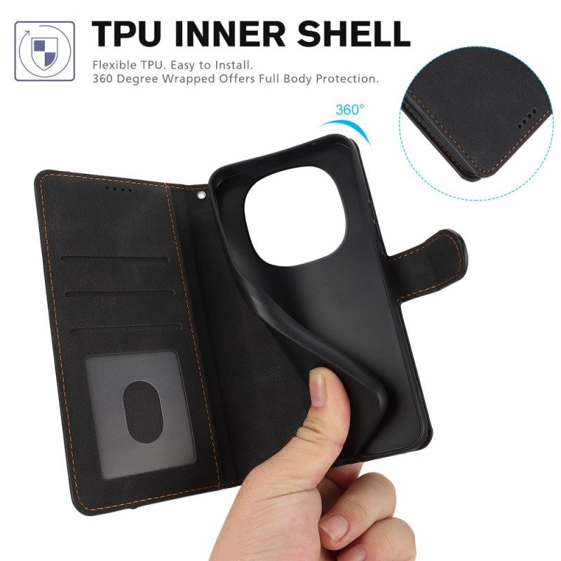 Flip Case Leren Xiaomi Redmi Note 14 Pro Plus 5g Met Portemonnee En Standaard