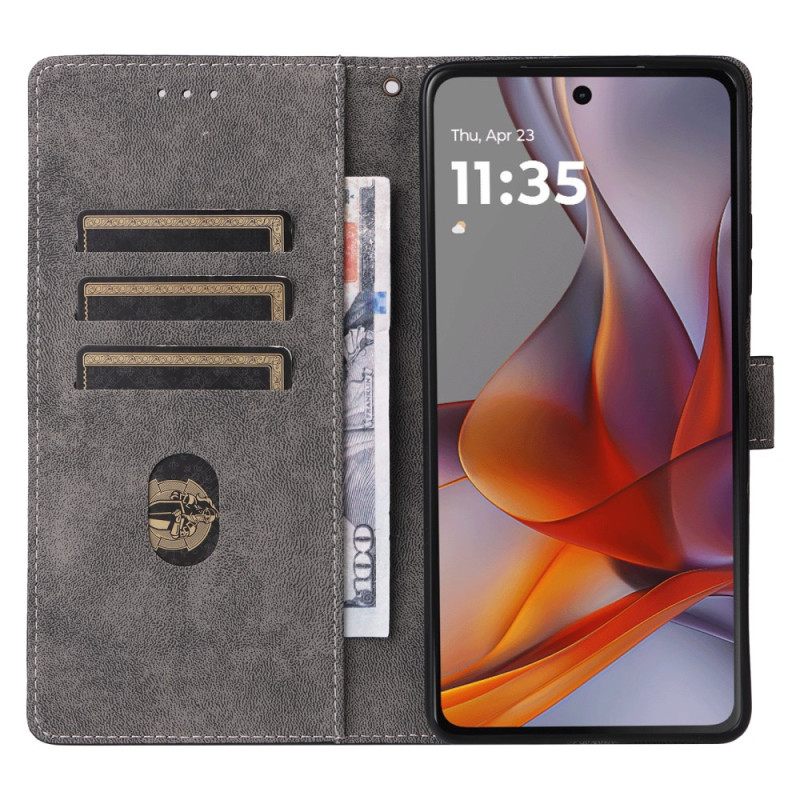 Flip Case Leren Xiaomi Redmi Note 14 Pro Plus 5g Suède Variant Met Bandje