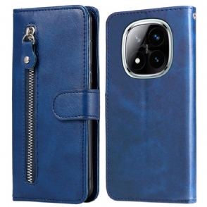 Flip Case Leren Xiaomi Redmi Note 14 Pro Plus 5g Vak Met Rits