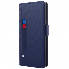 Flip Case Leren Xiaomi Redmi Note 14 Pro Plus 5g Verwijderbare Kaarthouder En Spiegel