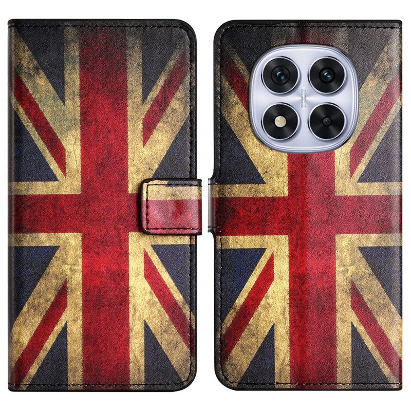 Flip Case Leren Xiaomi Redmi Note 14 Pro Plus 5g Vintage Britse Vlag