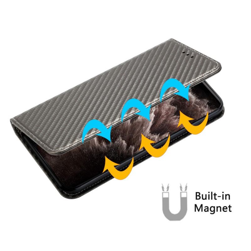 Folio-hoesje Voor Xiaomi Redmi Note 14 Pro Plus 5g Carbonvezel Riempje