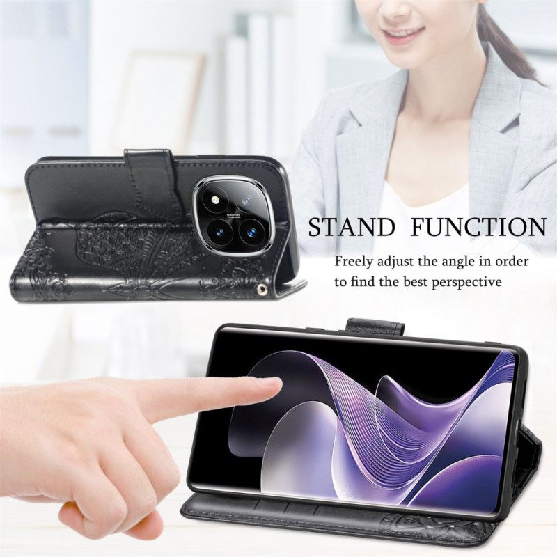 Folio-hoesje Xiaomi Redmi Note 14 Pro Plus 5g Barok Vlinder