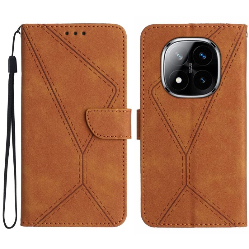 Folio-hoesje Xiaomi Redmi Note 14 Pro Plus 5g Lijnen En Strepen Met Bandje