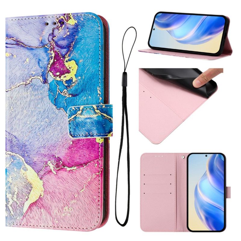 Folio-hoesje Xiaomi Redmi Note 14 Pro Plus 5g Meerkleurig Marmerpatroon
