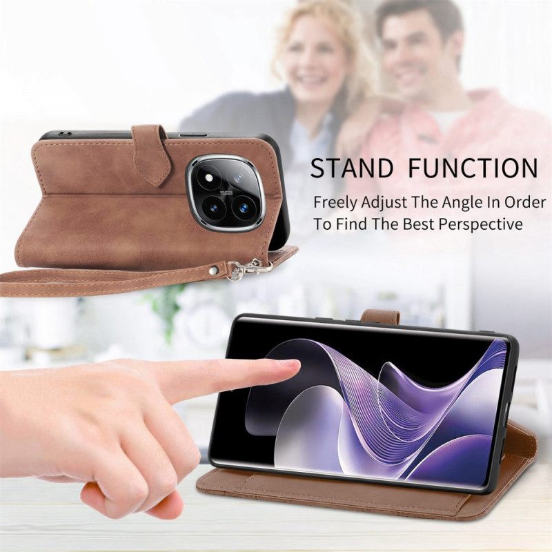 Folio-hoesje Xiaomi Redmi Note 14 Pro Plus 5g Telefoonhoesje Kant Met Ritsvak