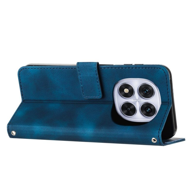 Folio-hoesje Xiaomi Redmi Note 14 Pro Plus 5g Telefoonhoesje Lijnen Met Suède-effect