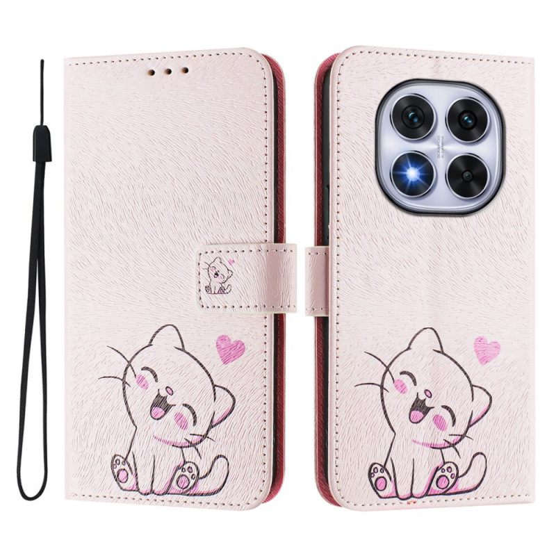 Folio-hoesje Xiaomi Redmi Note 14 Pro Plus 5g Telefoonhoesje Schattig Kattenpatroon