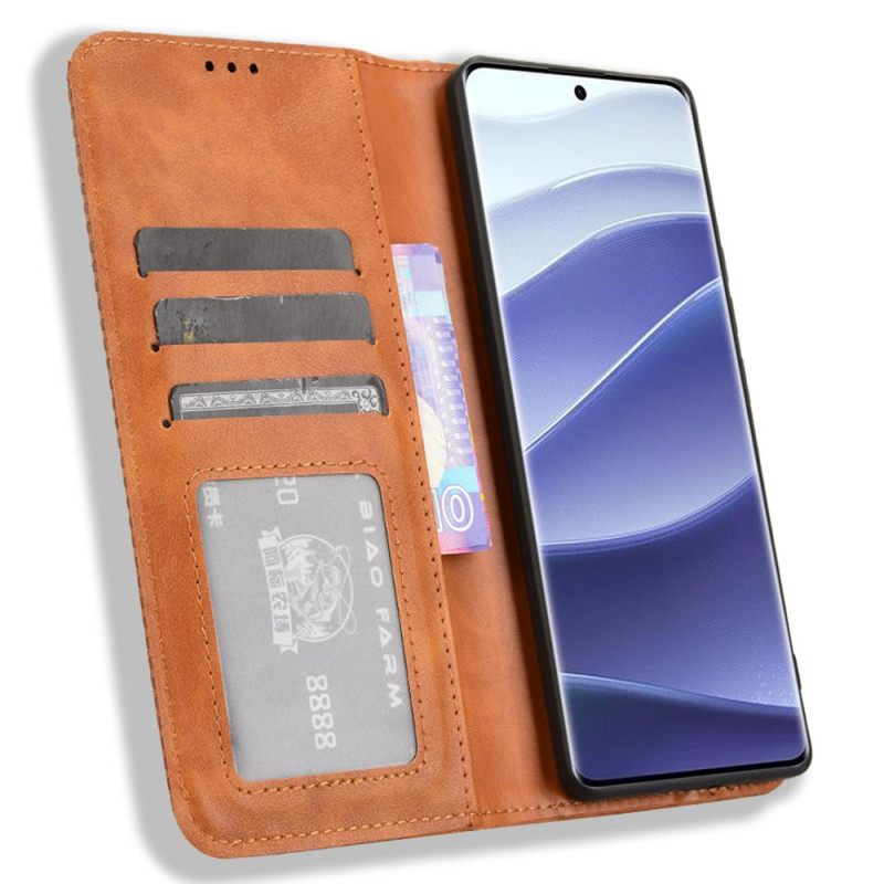 Folio-hoesje Xiaomi Redmi Note 14 Pro Plus 5g Telefoonhoesje Vintage Rand