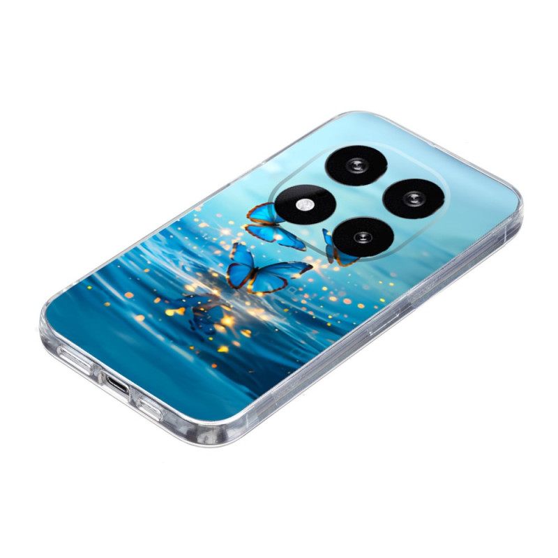 Hoesje Voor Xiaomi Redmi Note 14 Pro Plus 5g Blauwe Vlinders