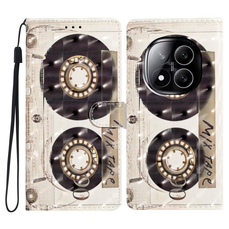 Leren Hoesje Voor Xiaomi Redmi Note 14 Pro Plus 5g Cassette 3d