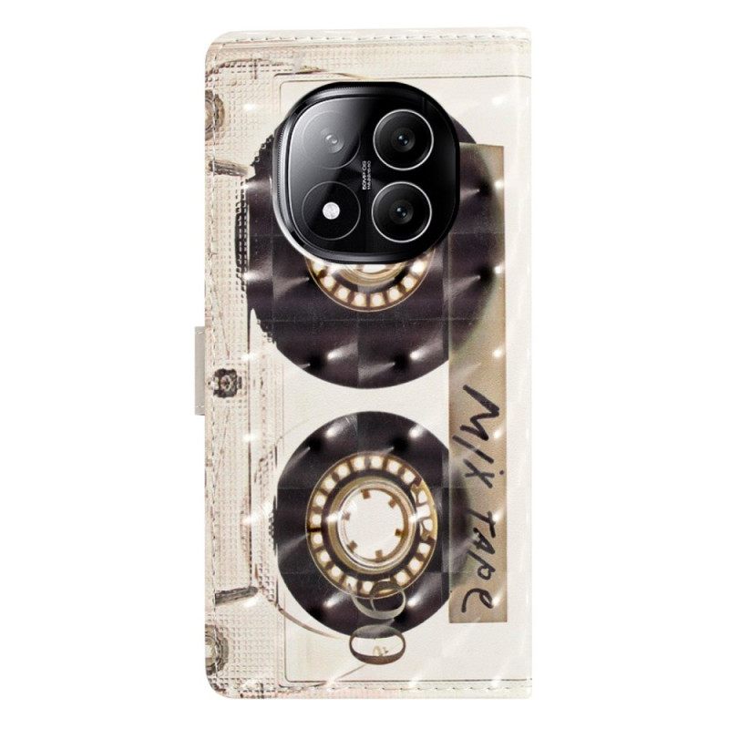 Leren Hoesje Voor Xiaomi Redmi Note 14 Pro Plus 5g Cassette 3d