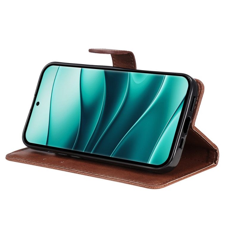 Leren Hoesje Voor Xiaomi Redmi Note 14 Pro Plus 5g Effen Imitatieleer