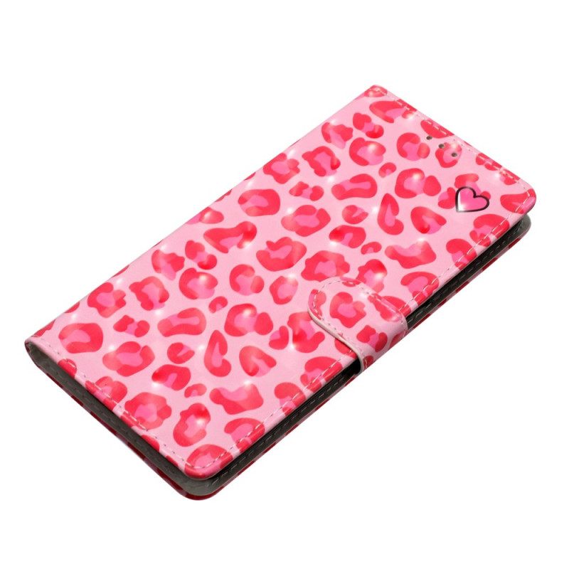 Leren Hoesje Voor Xiaomi Redmi Note 14 Pro Plus 5g Roze Luipaardpatroon 3d