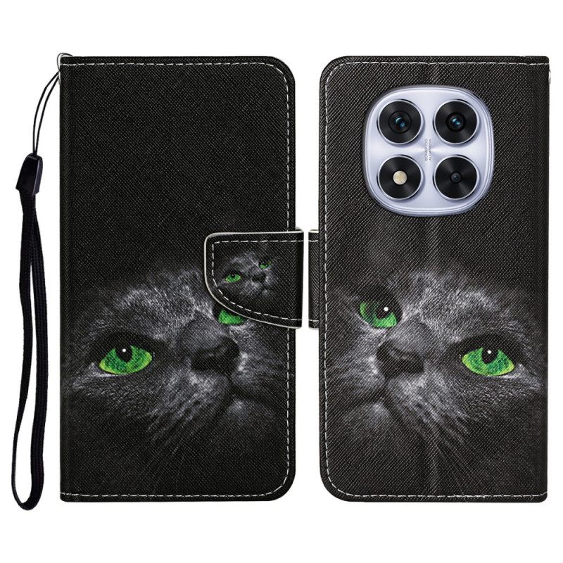 Leren Hoesje Voor Xiaomi Redmi Note 14 Pro Plus 5g Zwarte Kat