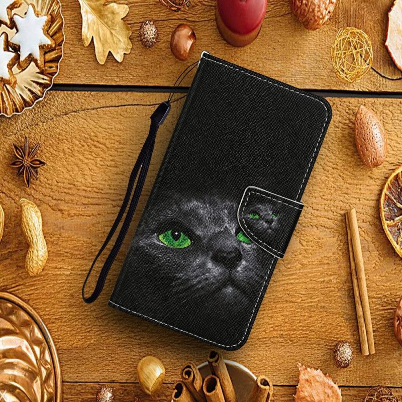 Leren Hoesje Voor Xiaomi Redmi Note 14 Pro Plus 5g Zwarte Kat
