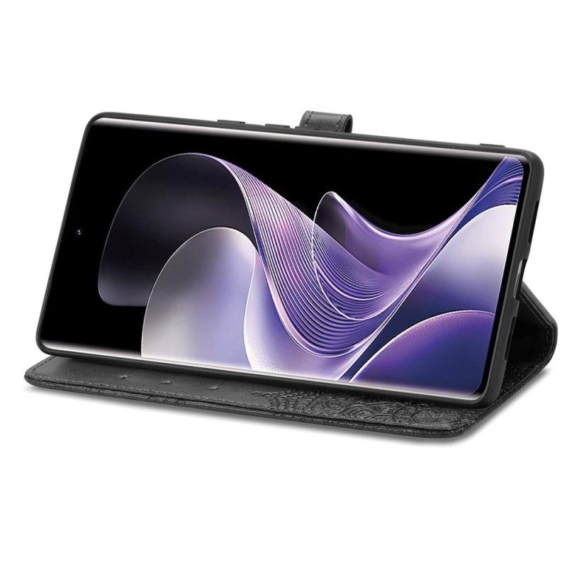 Leren Hoesje Xiaomi Redmi Note 14 Pro Plus 5g Barok Mandala Bescherming Hoesje