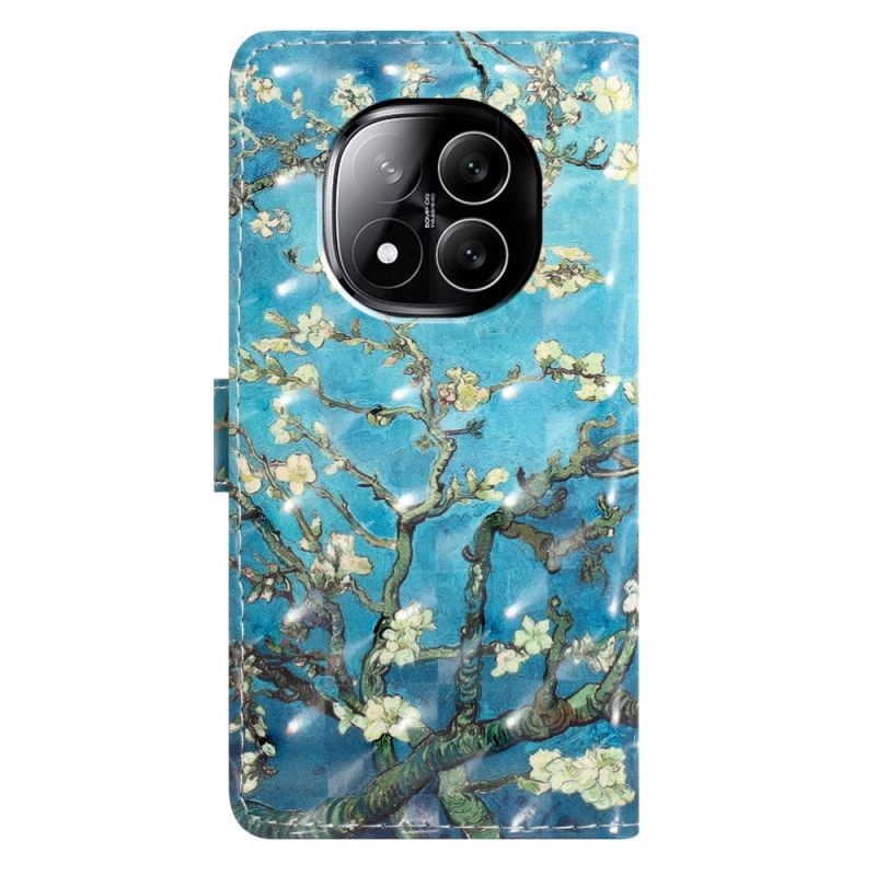 Leren Hoesje Xiaomi Redmi Note 14 Pro Plus 5g Bloemen 3d Patroon