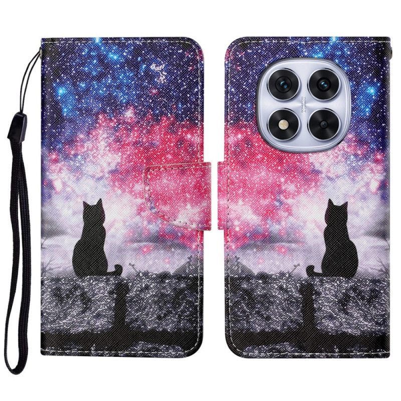 Leren Hoesje Xiaomi Redmi Note 14 Pro Plus 5g Galaxy Kat Bescherming Hoesje