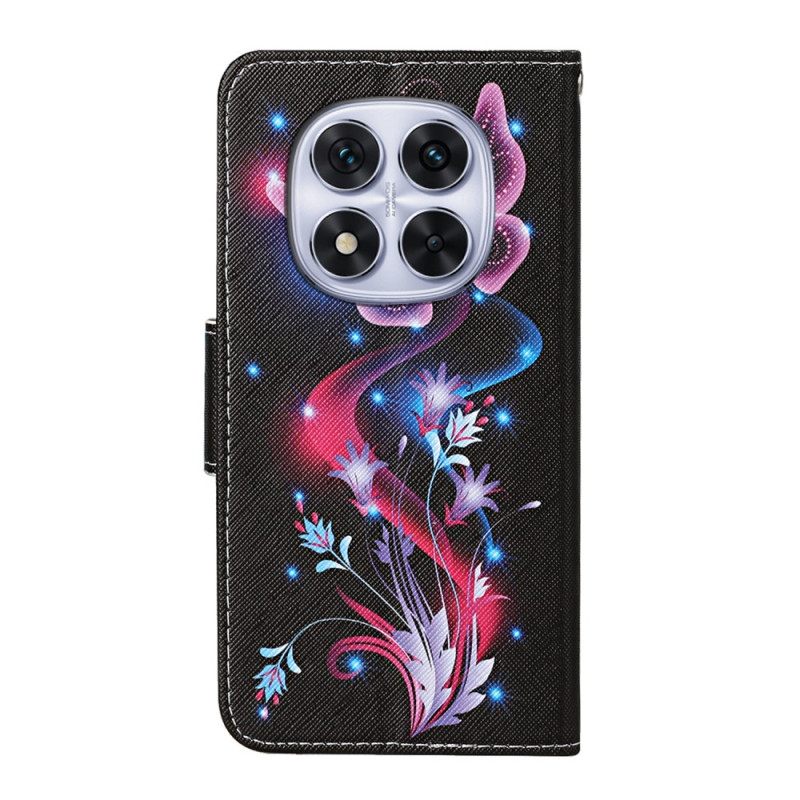 Leren Hoesje Xiaomi Redmi Note 14 Pro Plus 5g Gloeiende Vlinders