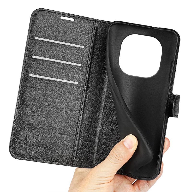 Leren Hoesje Xiaomi Redmi Note 14 Pro Plus 5g Klassiek Lychee Kunstleer