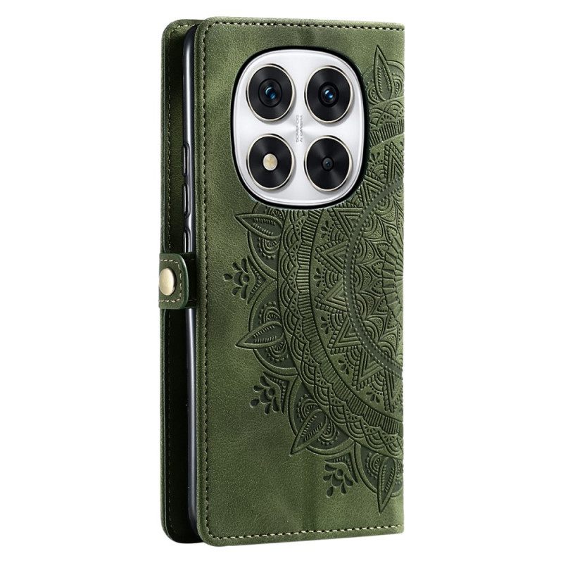 Leren Hoesje Xiaomi Redmi Note 14 Pro Plus 5g Mandala Suède-effect Bescherming Hoesje