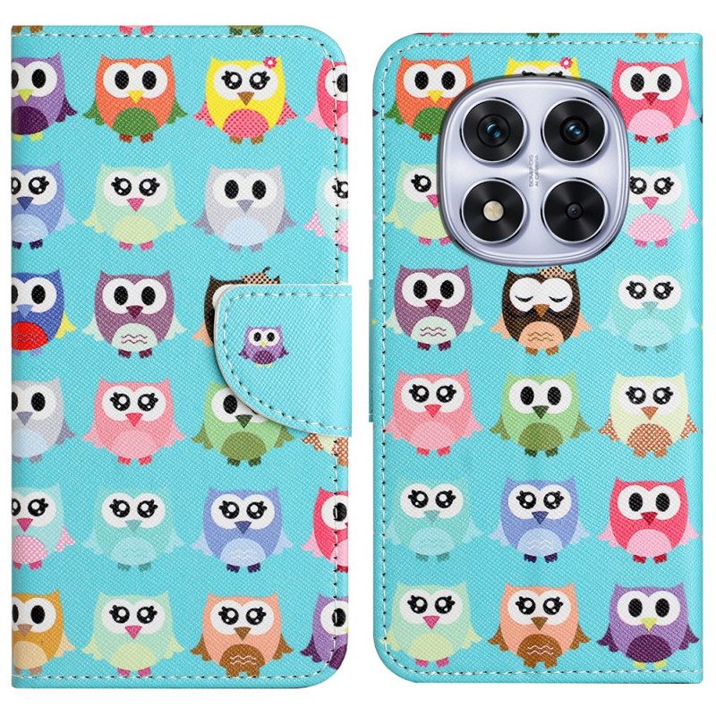 Leren Hoesje Xiaomi Redmi Note 14 Pro Plus 5g Uil Stam Bescherming Hoesje