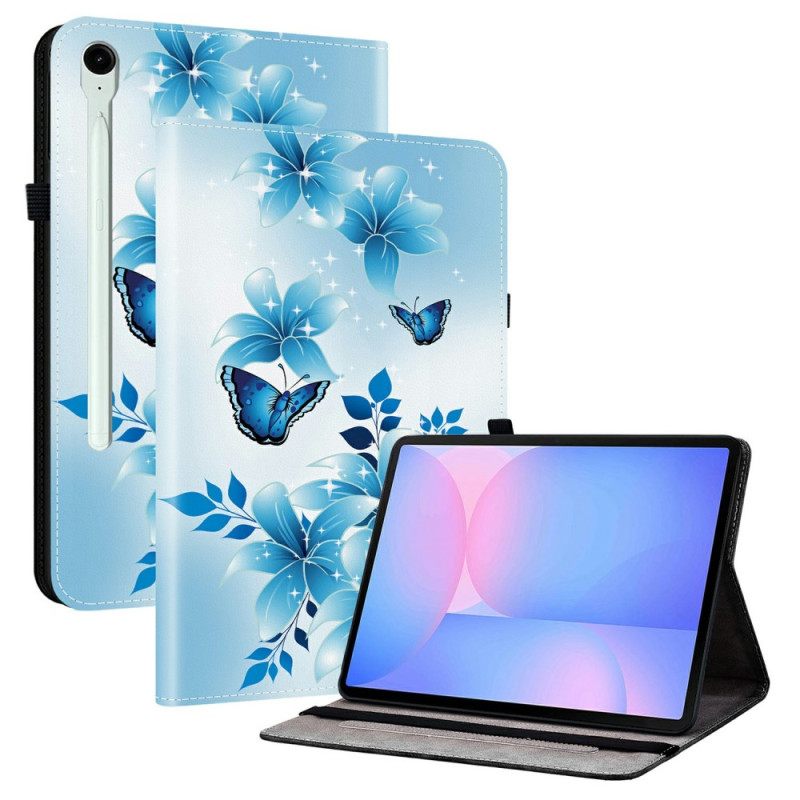 Cover Samsung Galaxy Tab S10 Fe Plus Blauwe Vlinders Bescherming Hoesje