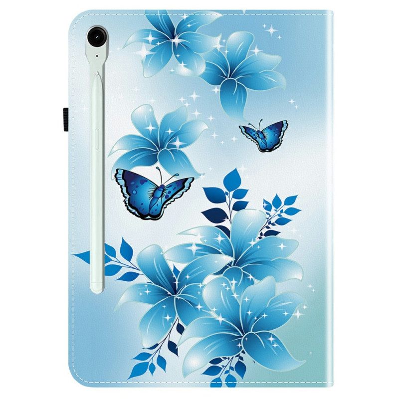 Cover Samsung Galaxy Tab S10 Fe Plus Blauwe Vlinders Bescherming Hoesje