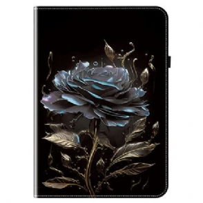 Cover Samsung Galaxy Tab S10 Fe Plus Elegante Zwarte Roos Bescherming