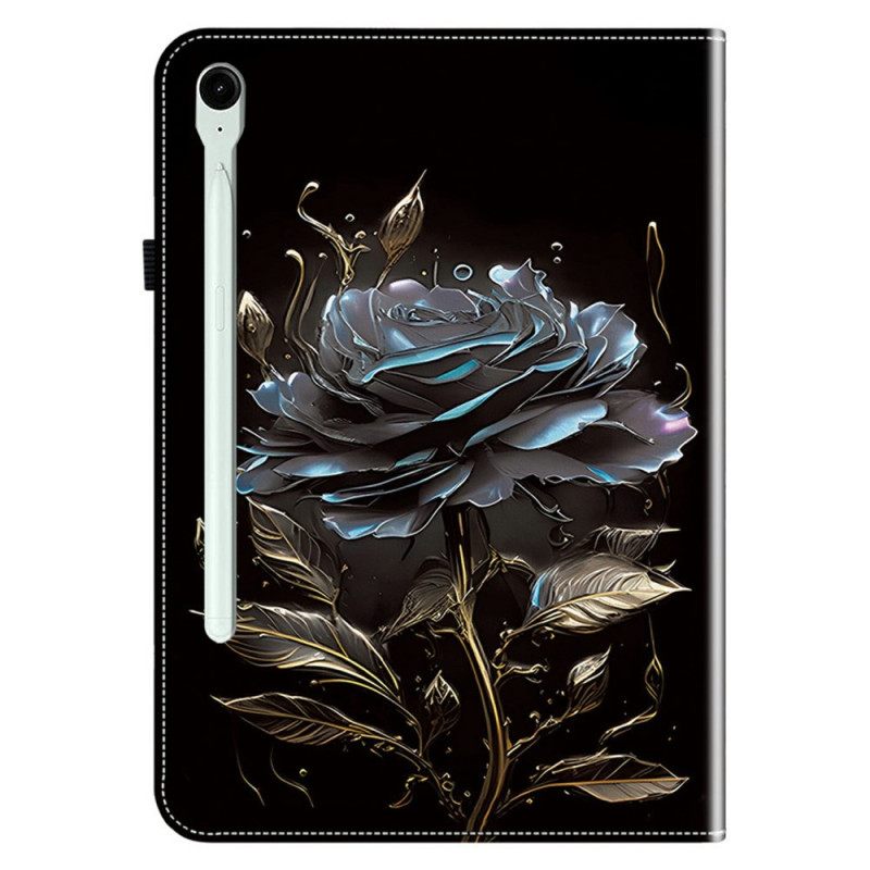 Cover Samsung Galaxy Tab S10 Fe Plus Elegante Zwarte Roos Bescherming