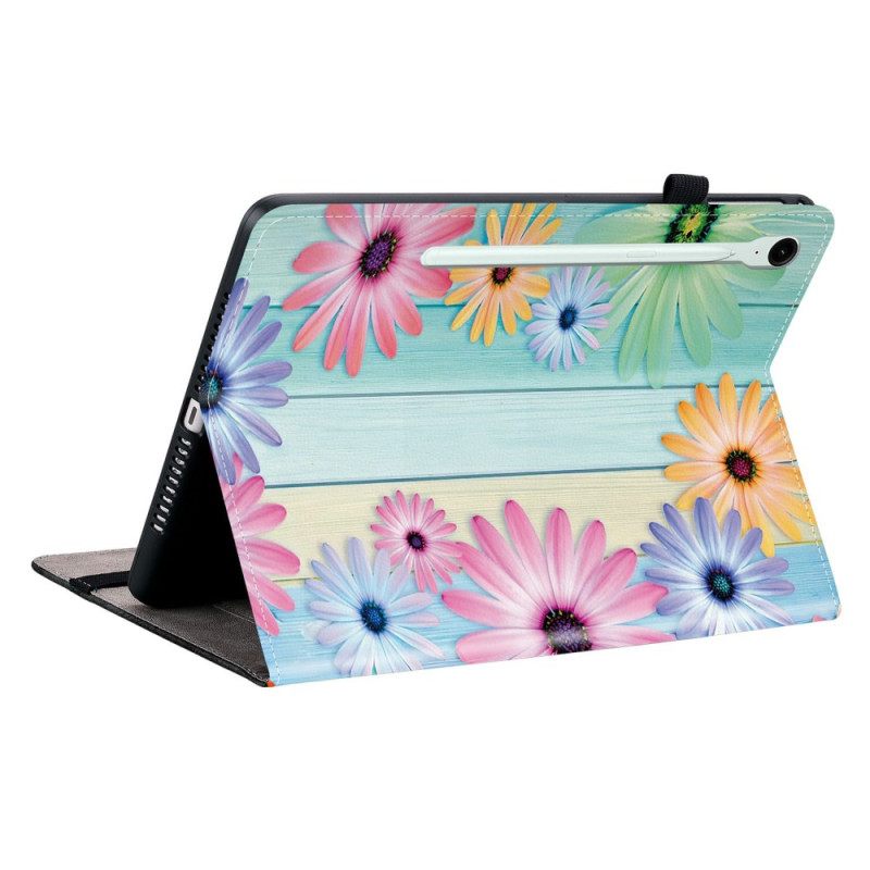 Cover Samsung Galaxy Tab S10 Fe Plus Kleurrijke Zonnebloemen Bescherming Hoesje