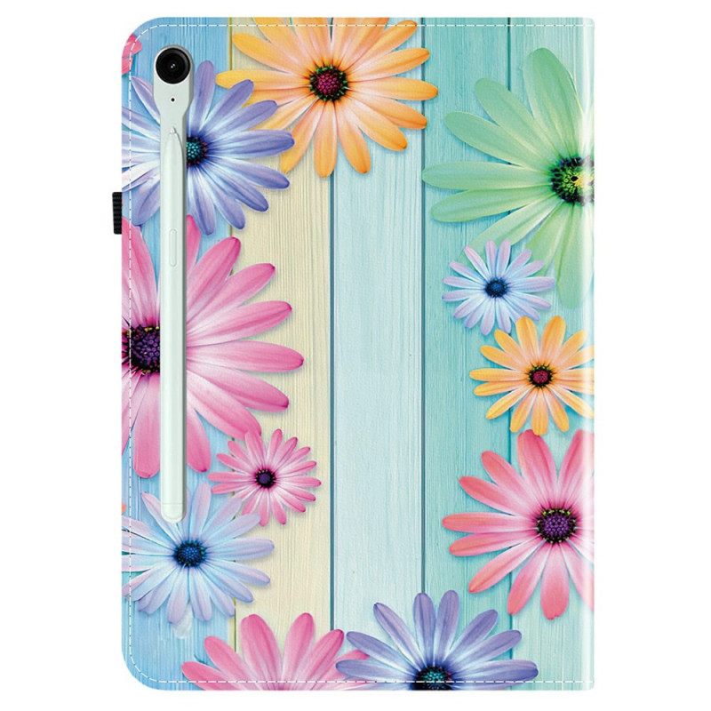 Cover Samsung Galaxy Tab S10 Fe Plus Kleurrijke Zonnebloemen Bescherming Hoesje