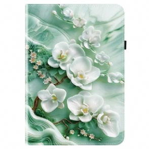 Cover Voor Samsung Galaxy Tab S10 Fe Plus Jade Bloemen