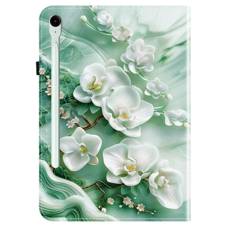 Cover Voor Samsung Galaxy Tab S10 Fe Plus Jade Bloemen
