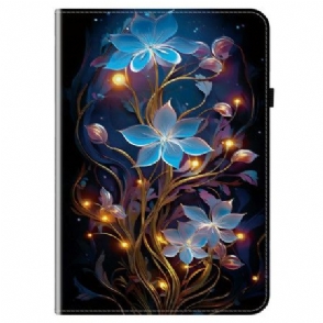 Hoesje Case Samsung Galaxy Tab S10 Fe Plus Blauwe Bloemen