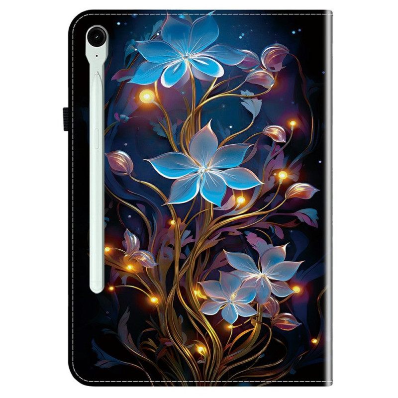 Hoesje Case Samsung Galaxy Tab S10 Fe Plus Blauwe Bloemen