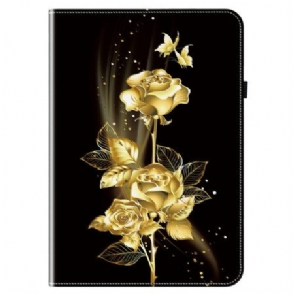Hoesje Samsung Galaxy Tab S10 Fe Plus Gouden Rozen Bescherming Hoesje