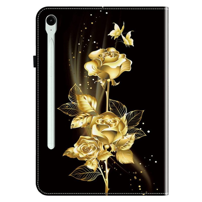 Hoesje Samsung Galaxy Tab S10 Fe Plus Gouden Rozen Bescherming Hoesje