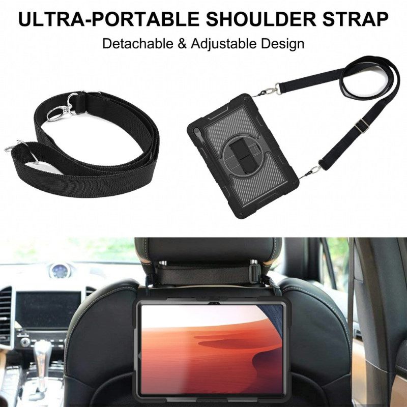 Hoesje Samsung Galaxy Tab S10 Fe Plus Standaard En Schouderband