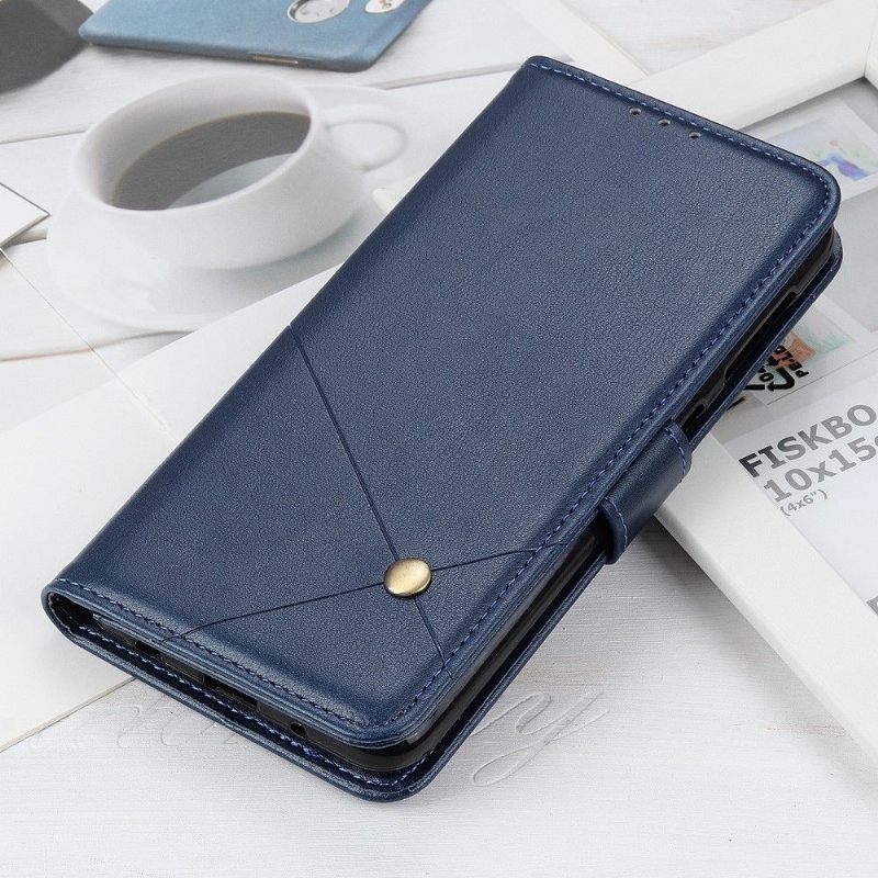 Flip Case voor Motorola Moto G50 Folio-hoesje Faux Lederen Flap Met Klinknagel