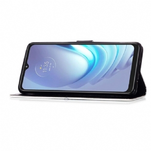 Folio-hoesje voor Motorola Moto G50 Bloemenschedel
