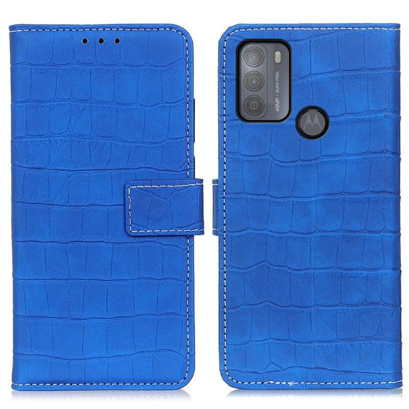 Folio-hoesje voor Motorola Moto G50 Imitatieleer Croc Look